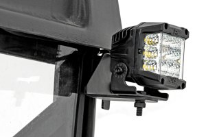 Polaris Ranger 900 XP EPS Hunter Deluxe Edition LED Light - Rear - Rough Country - RR Cage Mount Flood Pair - Black - '15-'16